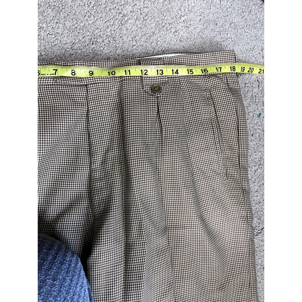 Vintage Men's Wool Leonardo Valenti Houndstooth Slacks 34 - Picture 5 of 8
